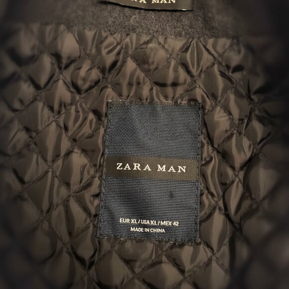 🧥 ZARA MAN LUXURY WOOL Winter Coat - Charcoal Grey - Classic/Stylish - Men XL - Picture 4 of 10